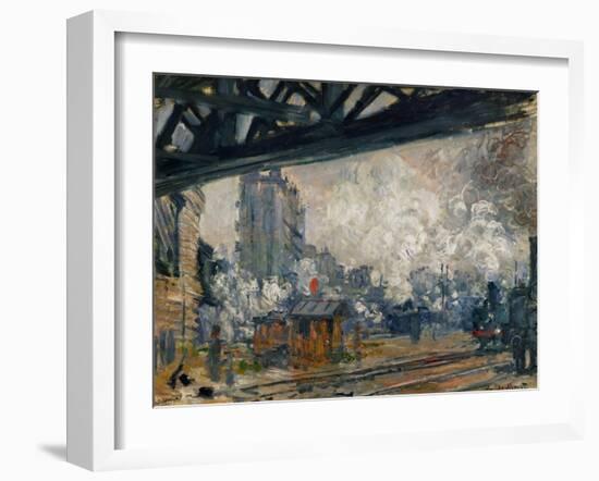 Gare St. Lazare, Seen from the Pont De L'Europe, 1877-Claude Monet-Framed Giclee Print