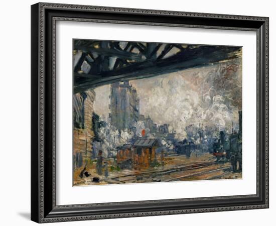 Gare St. Lazare, Seen from the Pont De L'Europe, 1877-Claude Monet-Framed Giclee Print