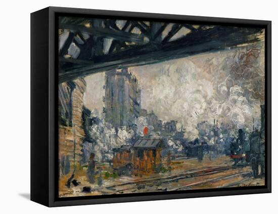 Gare St. Lazare, Seen from the Pont De L'Europe, 1877-Claude Monet-Framed Premier Image Canvas