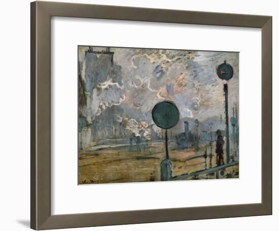 Gare St. Lazare, the Semaphores, 1877-Claude Monet-Framed Giclee Print