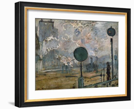 Gare St. Lazare, the Semaphores, 1877-Claude Monet-Framed Giclee Print