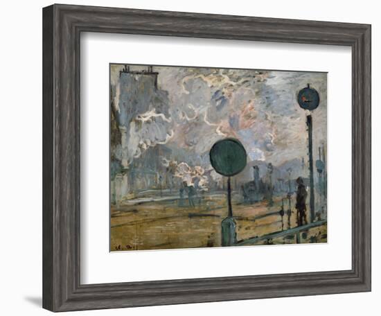 Gare St. Lazare, the Semaphores, 1877-Claude Monet-Framed Giclee Print