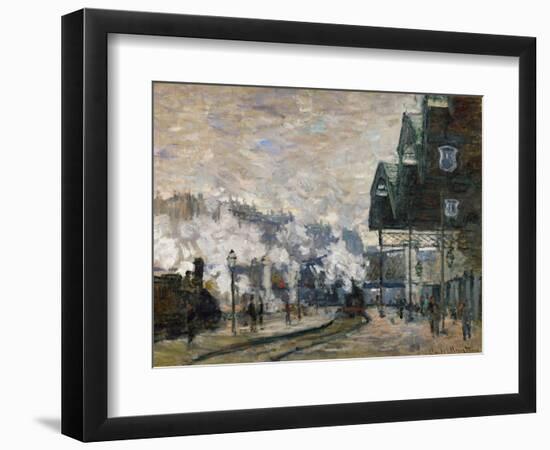 Gare St. Lazare, the Western Docks, 1877-Claude Monet-Framed Giclee Print