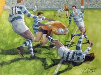 Rugby Match: Llanelli v Swansea, Line Out, 1992-Gareth Lloyd Ball-Framed Giclee Print