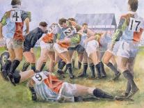 Rugby Match: England v Australia in the World Cup Final, 1991, Will Carling Being Tackled-Gareth Lloyd Ball-Framed Giclee Print