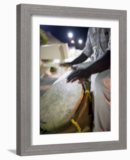 Garfu Drummer, San Pedro, Ambergris Caye Belize-Russell Young-Framed Photographic Print