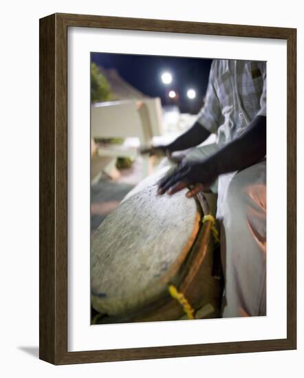 Garfu Drummer, San Pedro, Ambergris Caye Belize-Russell Young-Framed Photographic Print