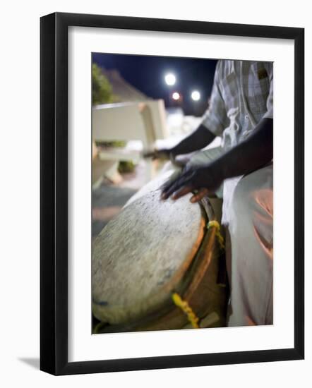 Garfu Drummer, San Pedro, Ambergris Caye Belize-Russell Young-Framed Photographic Print