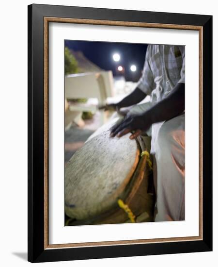 Garfu Drummer, San Pedro, Ambergris Caye Belize-Russell Young-Framed Photographic Print