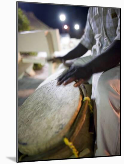 Garfu Drummer, San Pedro, Ambergris Caye Belize-Russell Young-Mounted Photographic Print