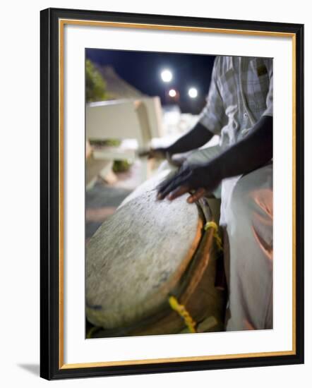 Garfu Drummer, San Pedro, Ambergris Caye Belize-Russell Young-Framed Photographic Print