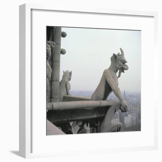 Gargoyle from the Balustrade of the Grande Galerie, Replica of a 12th Century Original-Eug?ne Viollet-le-Duc-Framed Giclee Print