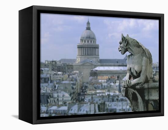 Gargoyle Looking Toward the Pantheon-Michel Setboun-Framed Premier Image Canvas