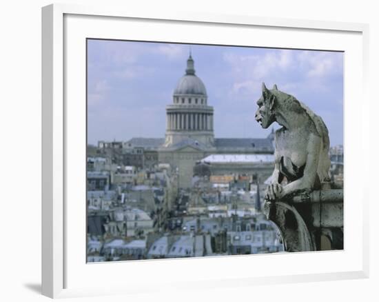 Gargoyle Looking Toward the Pantheon-Michel Setboun-Framed Photographic Print