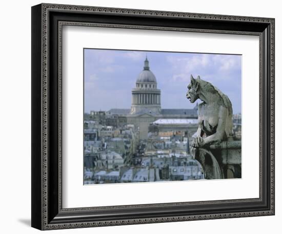 Gargoyle Looking Toward the Pantheon-Michel Setboun-Framed Photographic Print