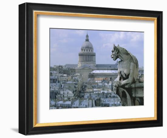 Gargoyle Looking Toward the Pantheon-Michel Setboun-Framed Photographic Print