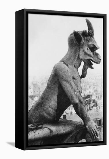 Gargoyle on Notre Dame Cathedral-null-Framed Premier Image Canvas