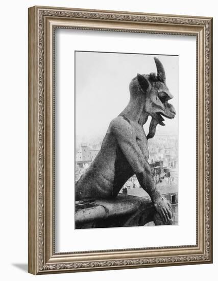 Gargoyle on Notre Dame Cathedral-null-Framed Photographic Print