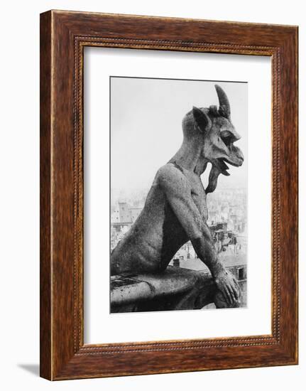 Gargoyle on Notre Dame Cathedral-null-Framed Photographic Print