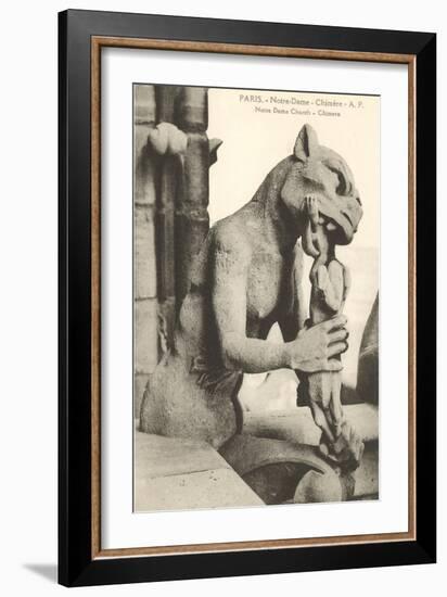 Gargoyle on Notre Dame, Paris-null-Framed Art Print