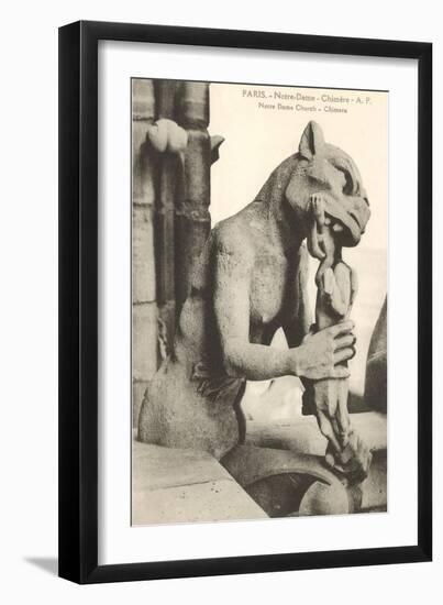 Gargoyle on Notre Dame, Paris-null-Framed Art Print