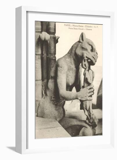 Gargoyle on Notre Dame, Paris-null-Framed Art Print