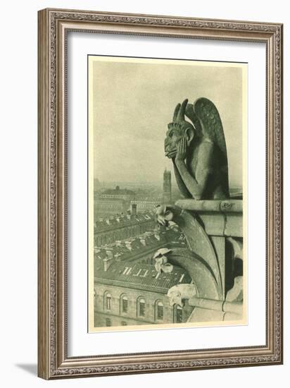 Gargoyle on Notre Dame, Paris-null-Framed Art Print