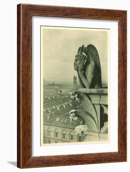 Gargoyle on Notre Dame, Paris-null-Framed Art Print