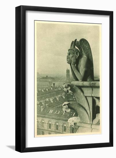 Gargoyle on Notre Dame, Paris-null-Framed Art Print