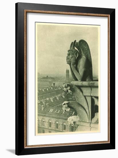 Gargoyle on Notre Dame, Paris-null-Framed Art Print