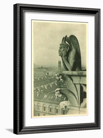 Gargoyle on Notre Dame, Paris-null-Framed Art Print