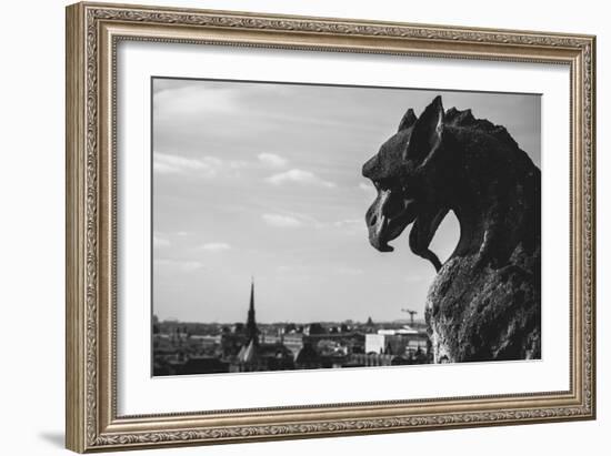 Gargoyle On Top Of Notre Dame In Paris-Lindsay Daniels-Framed Photographic Print