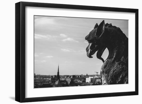 Gargoyle On Top Of Notre Dame In Paris-Lindsay Daniels-Framed Photographic Print