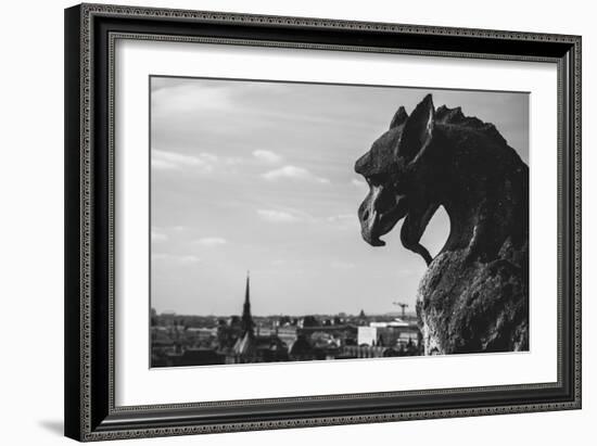 Gargoyle On Top Of Notre Dame In Paris-Lindsay Daniels-Framed Photographic Print