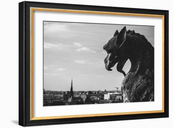 Gargoyle On Top Of Notre Dame In Paris-Lindsay Daniels-Framed Photographic Print