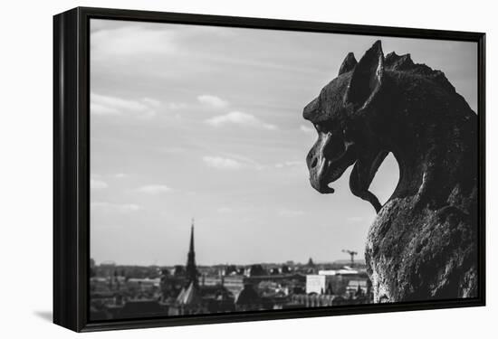 Gargoyle On Top Of Notre Dame In Paris-Lindsay Daniels-Framed Premier Image Canvas