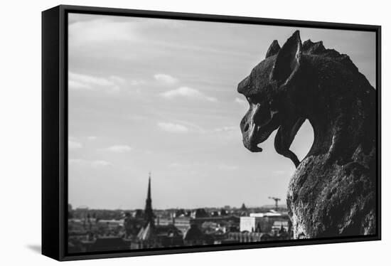 Gargoyle On Top Of Notre Dame In Paris-Lindsay Daniels-Framed Premier Image Canvas