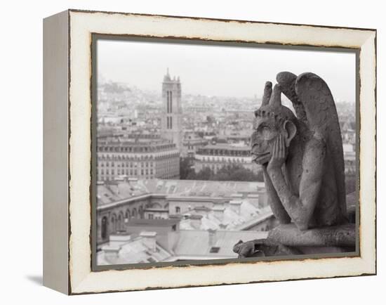 Gargoyle Statue at a Cathedral, Notre Dame, Paris, Ile-De-France, France-null-Framed Premier Image Canvas