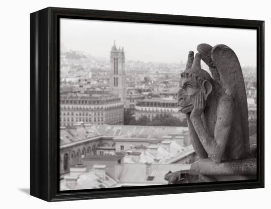 Gargoyle Statue at a Cathedral, Notre Dame, Paris, Ile-De-France, France-null-Framed Premier Image Canvas