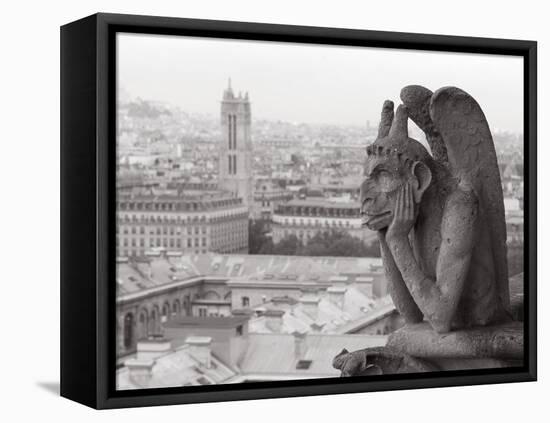 Gargoyle Statue at a Cathedral, Notre Dame, Paris, Ile-De-France, France-null-Framed Premier Image Canvas