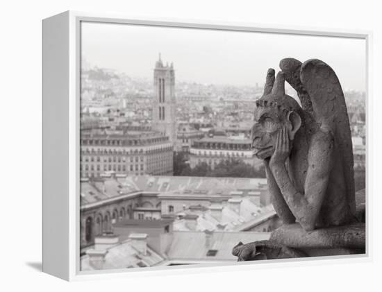 Gargoyle Statue at a Cathedral, Notre Dame, Paris, Ile-De-France, France-null-Framed Premier Image Canvas