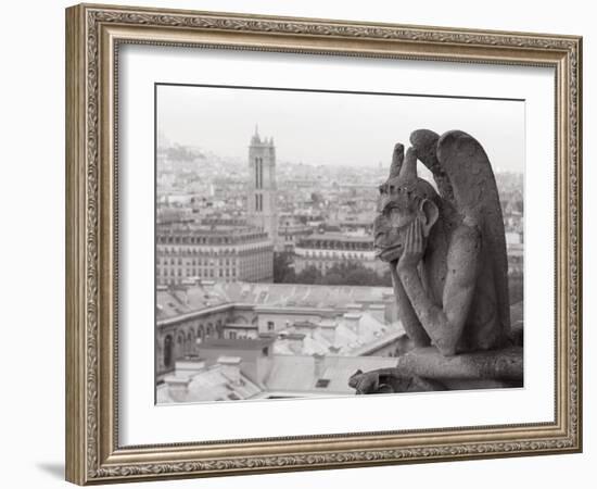 Gargoyle Statue at a Cathedral, Notre Dame, Paris, Ile-De-France, France-null-Framed Photographic Print