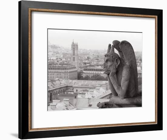 Gargoyle Statue at a Cathedral, Notre Dame, Paris, Ile-De-France, France-null-Framed Photographic Print