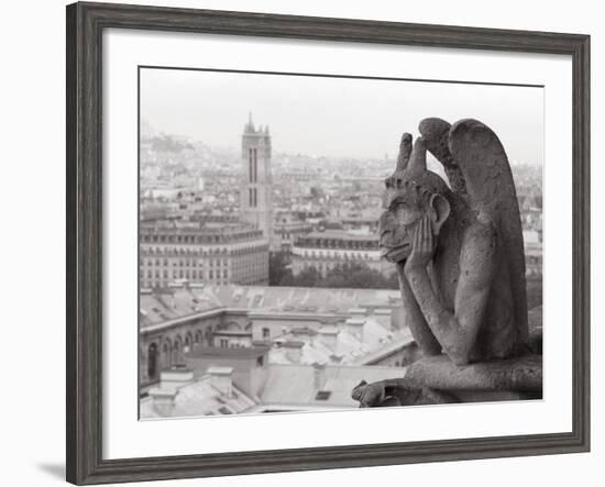 Gargoyle Statue at a Cathedral, Notre Dame, Paris, Ile-De-France, France-null-Framed Photographic Print