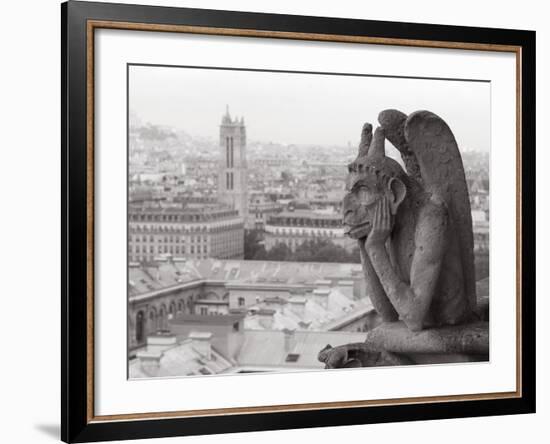 Gargoyle Statue at a Cathedral, Notre Dame, Paris, Ile-De-France, France-null-Framed Photographic Print