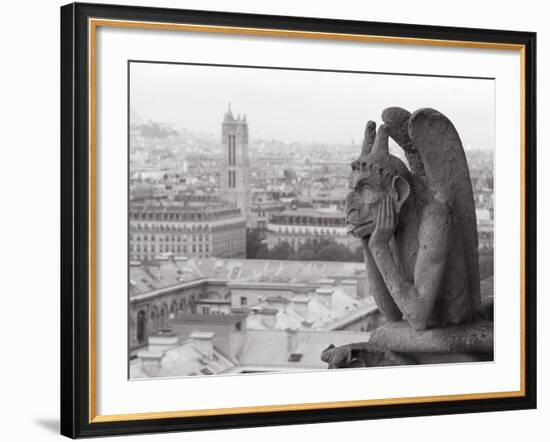 Gargoyle Statue at a Cathedral, Notre Dame, Paris, Ile-De-France, France-null-Framed Photographic Print
