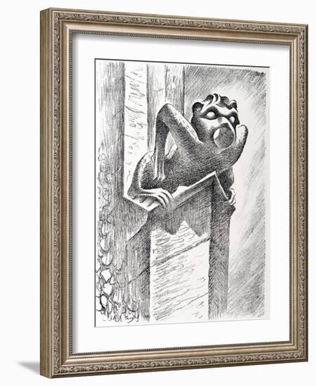 Gargoyle, Thaxted Church, c.1951-Isabel Alexander-Framed Giclee Print