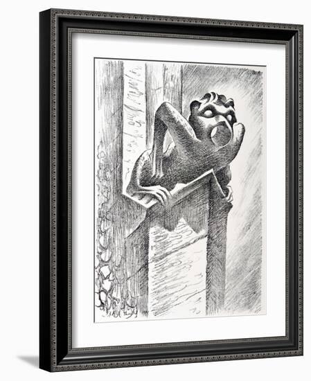 Gargoyle, Thaxted Church, c.1951-Isabel Alexander-Framed Giclee Print