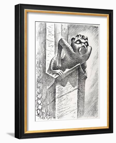 Gargoyle, Thaxted Church, c.1951-Isabel Alexander-Framed Giclee Print