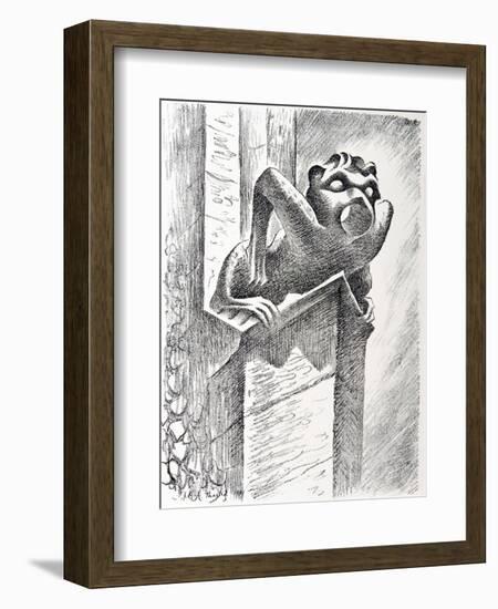 Gargoyle, Thaxted Church, c.1951-Isabel Alexander-Framed Giclee Print